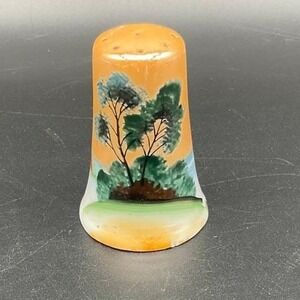 Vintage Noritake Japan Salt‎ Shaker 2″ Tree Landscape Ceramic Made in Japan Rare